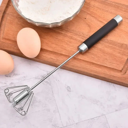 Semi-Automatic Stainless Steel Egg Whisk for Easy Mixing