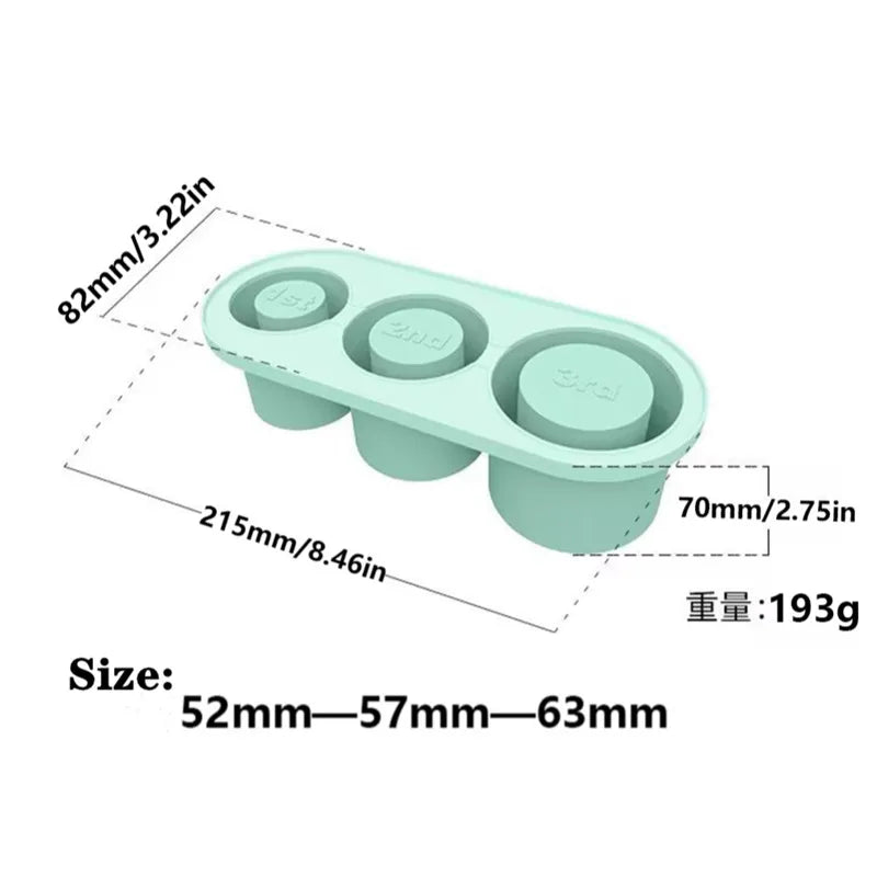 3-Grid Silicone Ice Cube Tray for 30/40oz Stanley Tumblers