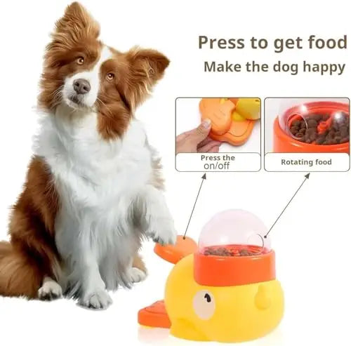 Duck shape slow feeder dog bowl anti choking pet feeder