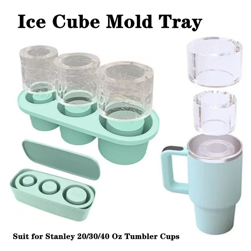3-Grid Silicone Ice Cube Tray for 30/40oz Stanley Tumblers