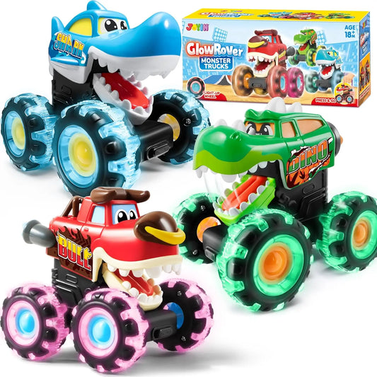 3-Pack Luminous Monster Press Trucks