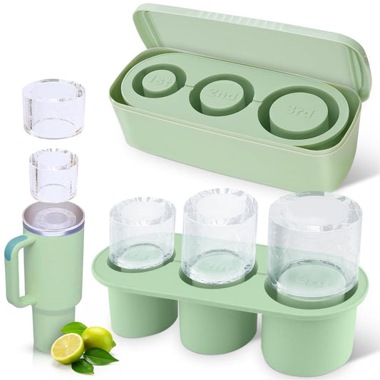 3-Grid Silicone Ice Cube Tray for 30/40oz Stanley Tumblers